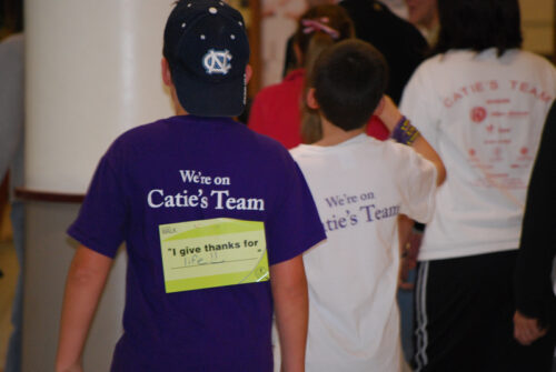 Catie's Team members walking at Give Thanks. Walk.