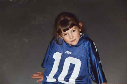 Football season has begun, and Catie proudly wears her Eli Manning jersey despite living deep in Eagle’s territory
