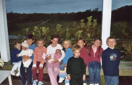 The sensational six and their cousins at a beach house family vacation
