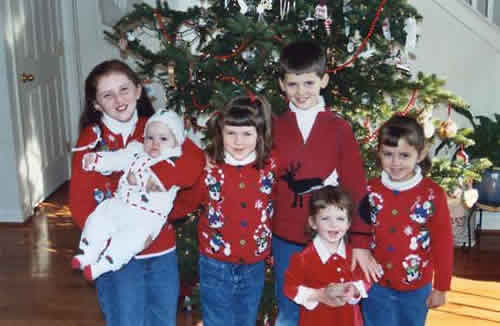 The O’Brien children Christmas photo for 2006, baby M.E.’s first Christmas