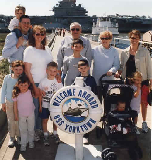 The O’Brien family visits the USS Yorktown in Charleston, SC with Grammy, Poppy, Aunt Lynn and cousins Austin, Douglas, and Anna