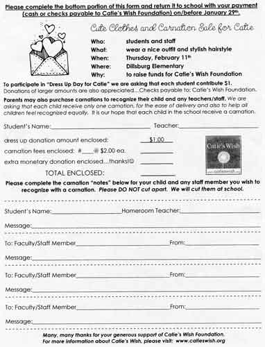Dillsburg Elementary Dress-up Day and Carnation Sale Flyer